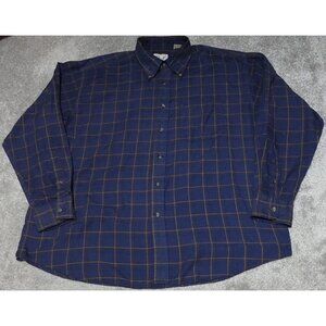 Vintage AW Apparel Workshop Shirt Men's XL Blue Plaid Button Down Long Sleeve